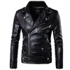 Veste de pilote de moto en faux cuir pour hommes Marque de mode Designer Punk Wind Oblique Zipper Design Coat 220913