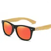 Okulary przeciwsłoneczne 2022 drewno bambusowe kwadratowe marka projekt mężczyźni kobiety powłoka lustrzane okulary przeciwsłoneczne Retro odcienie UV400 Gafas De Sol