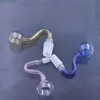 Gebogene gebogene Glasölbrennerpfeife Rauchschüssel Bubbler 10mm 14mm 18mm männlich weiblich 30mm Down Stem Bowls Slide für Shisha Bong Großhandelspreis