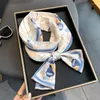 Scarves Elegant Silk Skinny Scarf Women Neck Foulard Female Long Hairbands Floral Print Big Ties Ribbon Neckerchief Bandana