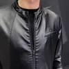 Men's Leather Faux Autumn Men Jackets de alta qualidade Cor de cor de moto Slim Fit Slim Fit PU Casacos Tops 220912