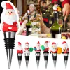 Cartoon Santa Wine Stoppers Bar Tools Christmas Party Decorations Metal Champagne Wine Corks 7 Styles