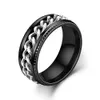 Band Rings Handmade Jewelry Wholesale 8Mm Spinner Ring Stainless Steel Fidget Anxiety For Men With Curb Chain Inlay Mens Wed Vipjewel Dhuku