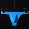 Underpants Men's Sexy Soft Low Rise G-String Thong Briefs T-Back Panties Seamless Underwear Ice Silk