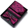 Boogbladen 35 kleuren Groothandel Hoogwaardige vakantiegeschenk voor mannen Silk Tie en Packen Square Set Cufflinks Blue Flower Ntrak TIE Box