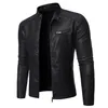 Men's Leather Faux Leather NEGIZBER Plus Velvet PU Men Leather Jacket Casual Solid Col 220912