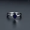 Cluster Rings Gem39s Ballet 129CT Natural Blue Sapphire Solitaire Gemstone 925 Sterling Silver Water Drop Ring for Women Fine 5706453