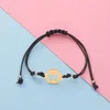 チャームブレスレット5PCS/A MAL ATADTABLE BRACELETステンレス鋼ディスクカットアウトバタフライロープ編組