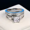 Sieraden moonso zilveren kleur bruid bruidsbetrokkenheid ring sets voor vrouwen bruids 2022 nieuwe product mode vinger groothandel sieraden r ...