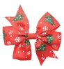 Wholesale Children Ribbed Ribbon Dovetail Bow Baby Christmas Bow Hair Accessories Kids Xmas Gifts Decorative Hairpins