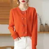 Dwustronne czyste wełniane dzianiny damski płaszcz damski luźny okrągła szyja Top 2022 Spring and Autumn New Fashion Cashmere Sweter