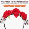 Bandanas Flower Headbandrose Haircrown Headpiece Dead Theday Floral Hoop Headdress Mexikanska partiets pannbandsaccessorier huvudbonband h￥rband