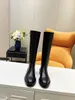 Shoes designer top version pure hand 2022ss val huanu side zipper snap black high top women's boots