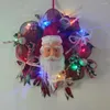 Flores decorativas Decoraci￳n de coronas de santa Claus Navidad Puerta de guirnalda de la guirnalda Postilla brillante en las ventanas Puertas delanteras Murallas CH