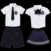 Комплекты одежды JK детского сада в форме летних британских ветровых колледжей набор детей начальной и средней школы формы