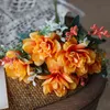 Faux blommor grönare 12 stycken konstgjorda blommor silke vanligt freesia 5 huvud falsk växt bukett asiatisk stil jul hem bröllop dekoration tillbehör j220906