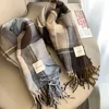 Scarves Luxury Plaid Scarf Winter Warm Cashmere Women Long Bandana Pashmina Foulard Female Tassel Shawl And Wraps Design 220913