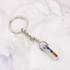 Natural Stone Hexagonal Column 7 Color Chakra Keychain for Women Crystal Pink Quartz Key Rings Bag bilsmycken Party Friends Gift