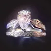 Moda criativa anel doce anel claro de zircônia cúbica diamante 925 anéis de festa de prata para mulheres casamento jóias de noivado de noiva Gift SZ6-10