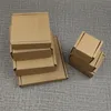 Gift Wrap 50pcs Thick carton box Kraft Paper Small Packaging Box Natural Brown Cardboard Jewelry Blank Corrugated 220913