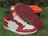 Authentic 1 High OG Shoes Lost & Found Chicago Varsity Red Black Sail Muslin Men Women Sneakers Sports With Original Box And Vintage-Style Invoice Receipt US4-13