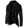 Men's Leather Faux Jackets Autumn European Size Motorcycle Jacket Personality Irregular Punk Coat 220913