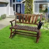 Meubles de camping Chaise à bascule extérieure en bois antique Porche en bois Fauteuil à bascule rustique Banc pour terrasse Balcon Jardin ou utilisation intérieure