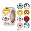 Jewelry Pouches 500pcs Round Cartoon Animals Stickers Encouragement Sticker For School Teacher Reward Students Games Toys Stationery