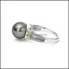 Z bocznymi kamieniami Nowy przybycie elegancka sier złota platana perłowa Pierścień Kobiety Kreatywny projekt Diamond zaręczyny biżuteria