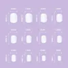 False Nails 24PCS Long French Style With Black Trim Teardrop Shape Fingernail Reusable ABS Easy To Wear Manicure DEC889