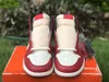 2022 Authentic 1 High OG Shoes Lost & Found Chicago Varsity Red Black Sail Muslin Men Outdoor Sneakers With Original Box And Vintage-Style Invoice Receipt US4-13
