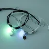 Fashion Luminous Moon Star Beaded Charm Bracelets Couple Adjustable Rope Matching Bracelet Friend Love Gifts Jewelry 2pcs