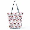 3pcs Stuff Sacks Women Polyester Prints Vertical Section Large Capacity Shoulder Bag Mix Color