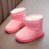 Boots Winter Baby Cotton Short Boots For Kids Plus Velvet Non-slip Children's Solid Color Shoes Warm Snow Boots Pink 220913