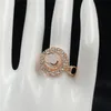 Chic Pearl Double List Pierścienie Pierścień Osobowość Rinestone Pierścień Kobiet Party Wedding Anniversary zaręczynowe pierścienie Diamentowe Biżuteria