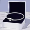 Woven Sterling silver Mesh Bangle Bracelet Ball Clasp Women Party Jewelry with Original Box Set For pandora girlfriend Gift Charms Bracelets