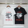 2022 nowe męskie damskie designerskie koszulki z nadrukiem moda męska koszulka najwyższej jakości bawełniane koszulki w stylu Casual z krótkim rękawem luksusowe hip-hopowe koszulki Casablanc