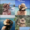 Wide Brim Hats Adjustable High Quality Women Hat Sunscreen Out Door Version Of The Foldable Big Eaves Sun Beach Drop Delivery Sport1 Dhqbn