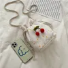 HBP Summer small bags 2023 new messenger bag female student ins Sen Department literary canvas shoulder strawberry bucket bag