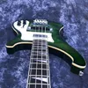 Niestandardowe 4003 Electric Guitar Guitar Guitar Transparent Green 4 Strings Bass z owalnym podnośnikiem wyjściowym