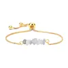 Pulseira de lasca de cascalho pulseira de pedra natural ajust￡vel Bracelets de cadeia de ouro Reiki REALMENTE MODIDAS DE MODIDAS DE MODIMENTO