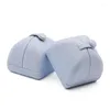 Bijoux Sachets Blue Pu Mesh Cuir double ouverture bouton instantan￩ Emballage Bo￮te cadeau Collier d'anneau Bracelet Boucle d'oreille