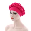 Vêtements ethniques Africain Head Wrap Cravate Turbans Femmes Plissées avec deux tresses Bandana 2022 Doux Élégant Solide Inde Bonnet Hijabs Caps