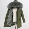 Kvinnors p￤ls 2022 Vattent￤t kappa Real Long Parka Winter Jacka Kvinnor naturligt avtagbar tjock varm ytterkl￤der streetwear