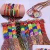 Charm Bracelets Bracelets Girls Bangles Jewelry Gift Diy Charm Rope Bracelet Rainbow Lots Braid Strands Friendship Cord Dhseller2010 Dh8Ju