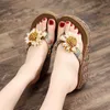 2022 can Under The Water New Beach Slippers Shoes Women Cool Summer Fashion Seaside High-heeled Anti-slip Outside Wearing Thick Sole