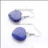 Dangle Chandelier Gemstone Lapis Lazi Dangle Earrings Cute Heart Pendant Beads Drop Earring Girls Women Party Wedding Han Mjfashion Dhqkh