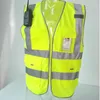 Abbigliamento da motociclista Gilet di sicurezza riflettente Gilet di avvertimento ad alta visibilità Abbigliamento da lavoro fluorescente con giacca con tasca con cerniera