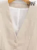 여자 다운 파카 스 트래프 여성 패션 전면 버튼 자른 양복 조끼 빈티지 v 넥 민소매 여성 겉옷 세련된 탑 220913