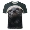 Camisetas masculinas de verão Camiseta masculina Camiseta de animais Orangotango/macaco Mangas curtas de tampa curta engraçada com estampa 3D de colar